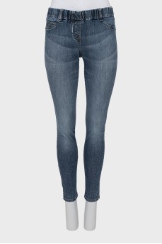 Сині джинси skinny fit на резинці