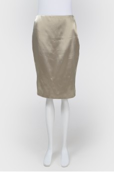 Золотистая шелковая юбка