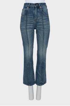 Джинсы straight fit с рельефным швом