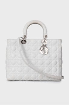 Біла сумка Lady Dior