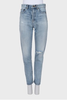 Джинсы straight fit на пуговицах