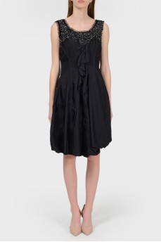 Коктейльна чорна сукня з биркою