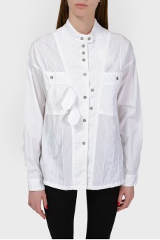Рубашка с металлическими кнопками с биркой