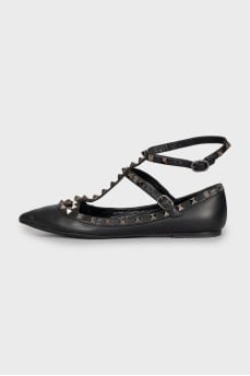 Балетки из кожи Rockstud