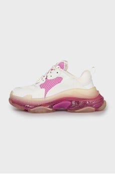 Бело-розовые кроссовки Triple S