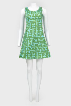 Сукня А-силуету в абстрактний принт лабіринт
