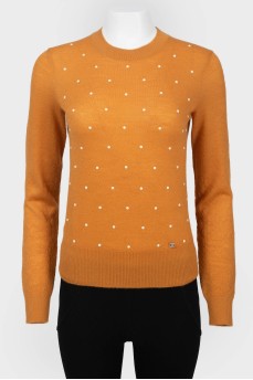 Облягаючий светр із намистинами