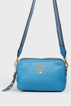 Кожаная сумка Blue Textured Camera Bag