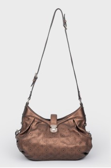 Кожаная коричневая сумка мягкой формы