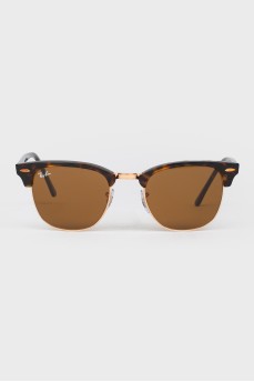 Сонцезахисні окуляри коричневі зі скляними лінзами з биркою