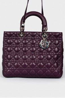 Сумка Lady Dior пурпурного цвета