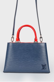 Синяя сумка из текстурной кожи