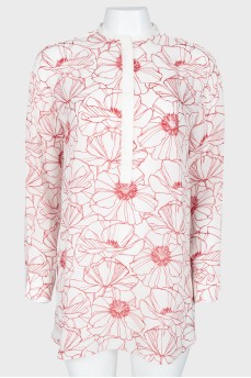 Шелковая блуза в цветочный принт