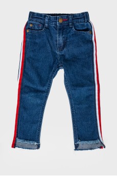 Детские джинсы с эффектом рваных внизу