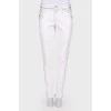 Білі джинси із сріблястим напиленням, з биркою