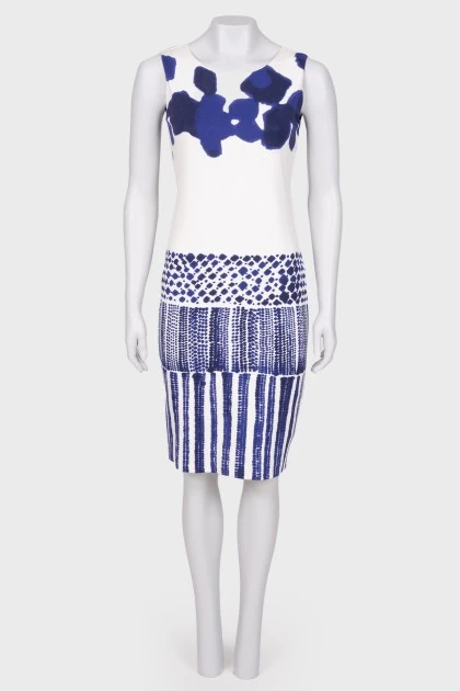 Сукня з абстрактним синім принтом