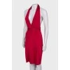 Красное эластичное платье с с биркой
