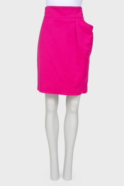 Розовая юбка с защипами