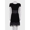 Чорна велюрова сукня з мереживом