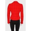 Красный клетчатый пиджак из шерсти