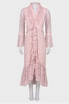 Розовое платье макси