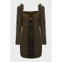 Dark olive dress with lacing; with tag