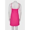Розовое твидовое платье