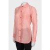 Розовая рубашка с карманом