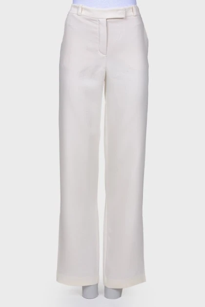 Широкие шелковые белые брюки