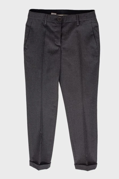 Шерстяные классические серые брюки
