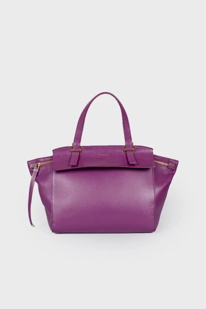 Фиолетовая трапециевидная сумка