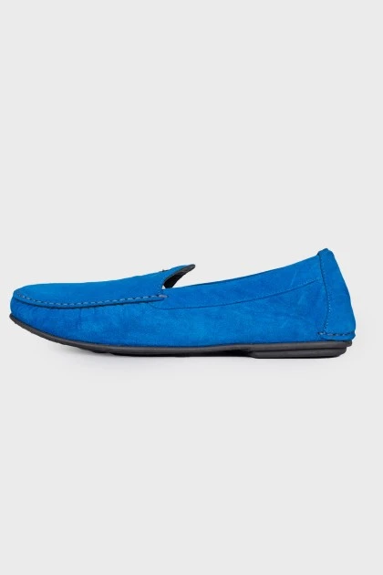 Чоловічі замшеві сині туфлі