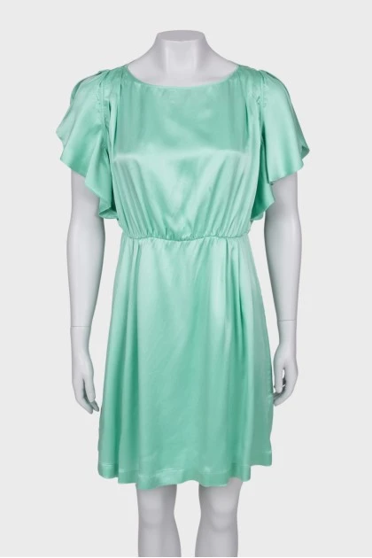 Шелковое светло-зеленое платье