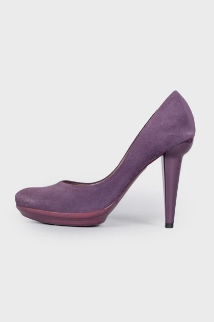 Фиолетовые туфли из нубука
