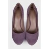 Фиолетовые туфли из нубука