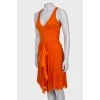 Оранжевое платье с оборками
