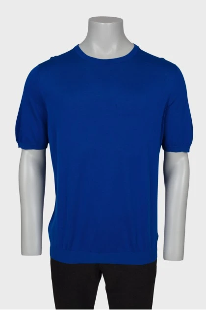 Чоловіча синя футболка з круглим вирізом