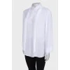Белая блуза с ажурным воротником