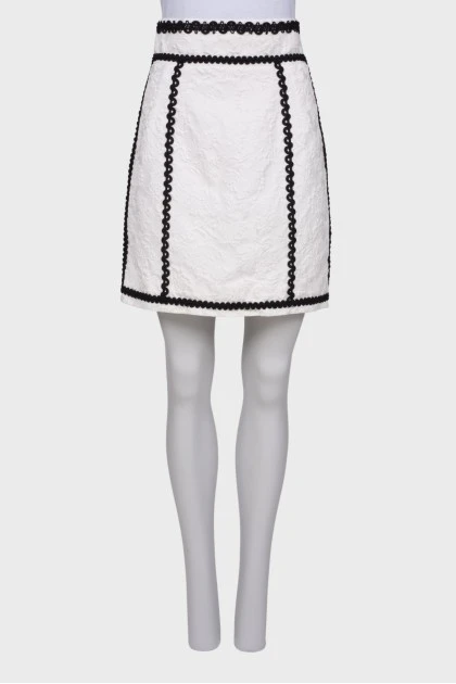 Черно-белая текстурная юбка