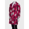 Рожеве пальто з квітковим принтом