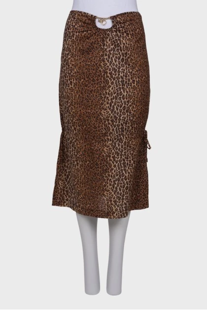 Леопардовая юбка с кулиской