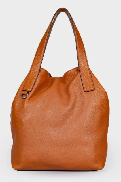 Шкіряна коричнева сумка на плече
