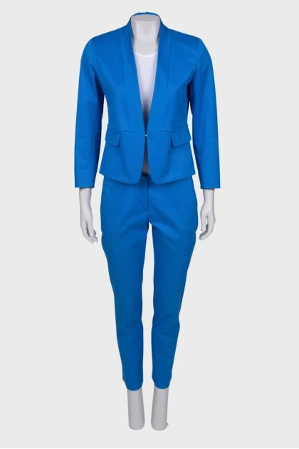 Класичний синій костюм із штанами