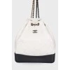 Рюкзак Gabrielle White/Black Aged Quilted Leather