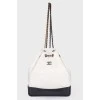Рюкзак Gabrielle White/Black Aged Quilted Leather