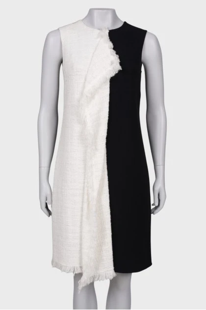 Черно-белое шерстяное платье с биркой