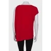 Красная блуза с асимметрией