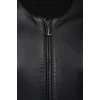 Чорна шкіряна куртка з мереживною підкладкою