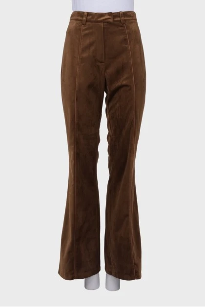 Шелковые коричневые брюки