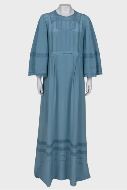 Шовкова блакитна сукня максі